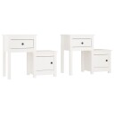 vidaXL Nattbord 2 stk hvit 79,5x38x65,5 heltre furu
