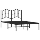 vidaXL Sengeramme i metall med hodegavl svart 120x190 cm 8721012210950