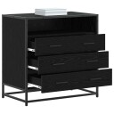 vidaXL Skuffeskap 3-Skuff Svart eik 70 x 41 x 70 cm Konstruert tre