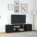  TV benk svart eik 188,5x41x50 cm konstruert tre