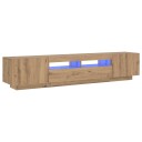  TV-benk med LED-lys artisan eik 200x35x40 cm konstruert tre 8721158760609