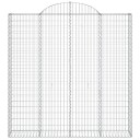 vidaXL Gabionkurver buede 3 stk 200x30x200/220 cm galvanisert jern