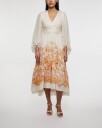 Malina Sasia Deep V Neck Midi Dress - Beige - 36