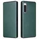 Sony Xperia 10 V Flip-deksel Karbonfiber Grønn