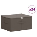 vidaXL Lagringsboks 24 pcs Grå 43 x 34 x 23 cm Ikke-vevd stoff