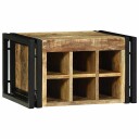 vidaXL Vinhylle Brun og svart 46 x 35 x 27.5 cm Massivt mangotre