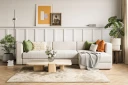 Hagblom 4 seters Divansofa med Oppbevaring Vendbar   Beige