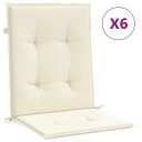vidaXL Hage stolputer 6 stk. Krem 100 x 50 x 3 cm