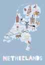 The Netherlands Illustration by Artist Carla Daly Poster Plakat / 100x150cm