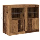  Sidekabinetter med LED lamper 2 stk Gammelt tre 41x37x67 cm