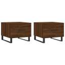  Salongbord 2 stk brun eik 50x50x40 cm konstruert tre 8720845429201
