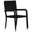  Hagespisestoler 2 stk stablebar svart polyrotting 318698