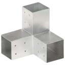 Stolpesko 4 stk Y form galvanisert metall 81x81 mm