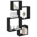 vidaXL Veggcube hyller Veggmontert Svart eik 64 x 13,5 x 91,5 cm