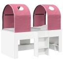 Seng med Tunnel 4 pcs Hvit og rosa Konstruert tre