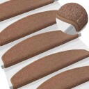  Selvlimende trappematter 15 pcs Brun 80 x 24,5 x 3,5 cm