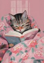Cozy Cat Reading Plakat / 70x100