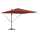  Cantilever Roma Parasol med LED lamper Terrakotta 286x285x270 cm Aluminium