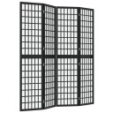 vidaXL Sammenleggbar romdeler 4 paneler japansk stil 160x170 cm svart