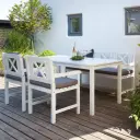 Cinas Løkken Hagemøbelsett – Hvitmalt mahogny