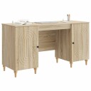 vidaXL Skrivebord med hylle Sonoma 142,5 x 50 x 75 cm Konstruert tre