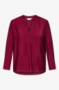 Only Carmakoma Bluse carAnjana V neck LS Rød