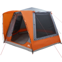 Camping Telt Hytte Grå og oransje 420 x 420 x 227 cm Polyester