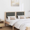  Polstret sengegavl med hodegjerde Brun 140 cm Massiv furu