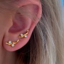 Stine A Jewelry Flow Earring With Two Stones Forgylt Sølv Sterling 925 