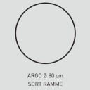 Sanipro Argo Rundt Speil med Svart Ramme 100cm