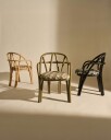 Gubi Bistra Spisestol Med Armlener Oliven / Reales Pattern 001