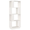 vidaXL Bokhylle/romdeler hvit 51x25x132 cm heltre furu