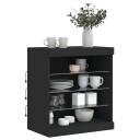 vidaXL Skjenk med LED-lys svart 60,5x37x67 cm