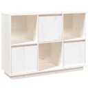 vidaXL Skjenk hvit 110,5x35x80 cm heltre furu