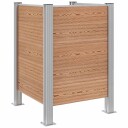vidaXL Avfallsbingehekk Brun 85 x 85 x 115 cm Aluminium og WPC