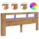  Sengegavl med LED artisan eik 220x18,5x103,5 cm konstruert tre 8721158446824