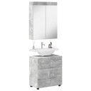 vidaXL Baderomsinnredningssett TULUM 2 pcs Betonggrå 60 x 34 x 63 cm