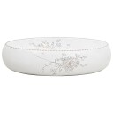 vidaXL Benkeservant hvit oval 59x40x15 cm keramikk