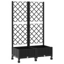 vidaXL Hageplanter med espalier og hjul Svart 80 x 40 x 131,5 cm PP