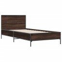  Sengeramme brun eik 100x200 cm konstruert tre og metall 8721102445040