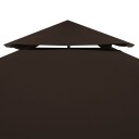 vidaXL Dobbel toppduk til paviljong 310 g/m² 3x3 m brun