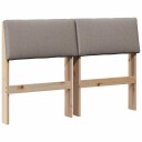  Polstret sengegavl Gråbrun 120 cm Massiv furu
