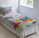 Licens Peppa Gris sengetøy   100% bomull   Junior sengetøy 100x140 cm   Peppa Gris Gustav Gris og Evie Gris