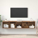  TV benk sett Veggmontert 2 pcs Gammelt tre 37 x 37 x 142.5 cm
