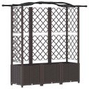 vidaXL Hevet Bed med Trellis og Tak Brun 163 x 40 x 138 cm PP