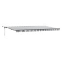 Automatisk uttrekkbar markise LED antrasitt og hvit 600x300 cm