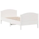 vidaXL Sengeramme med hodegavl hvit 90x190 cm heltre furu 8721012427686