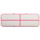 vidaXL Oppblåsbar gymnastikkmatte med pumpe 400x100x15 cm PVC rosa