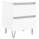 vidaXL Nattbord hvit 40x35x50 cm konstruert tre