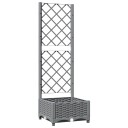 vidaXL Plantekasse med espalier lysegrå 40x40x121,5 cm PP